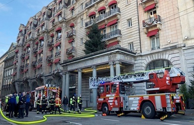 إخلاء فندق خمس نجوم في سويسرا بعد اندلاع حريق فيه - 