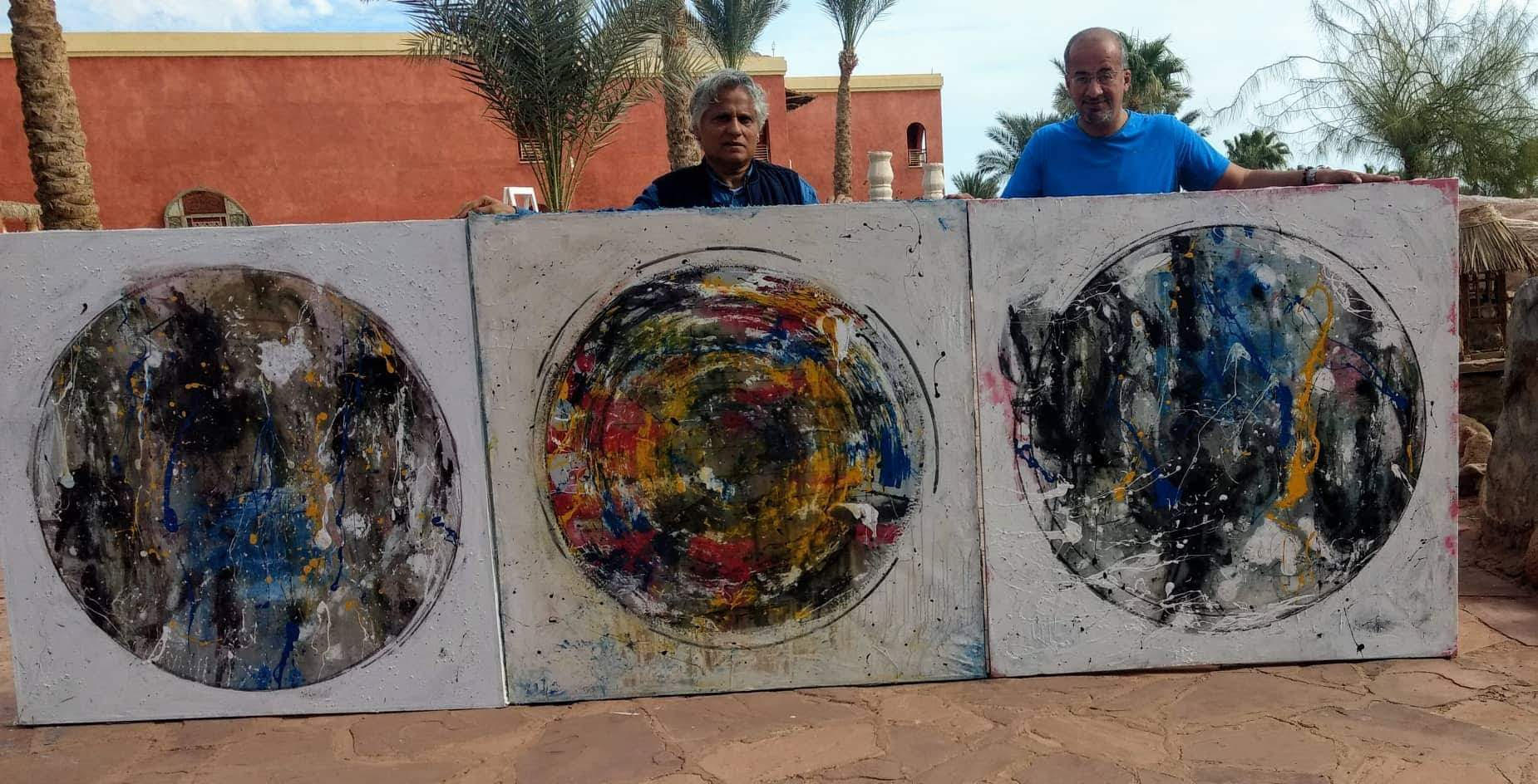 ٣٠ فنانا تشكيليا عالميا يواصلون الإبداع فى  ملتقى شرم الشيخ الدولى للفنون  