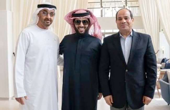 تركي آل الشيخ ينشر صورة له مع الرئيس السيسي وولي عهد أبو ظبي بوابة الأهرام