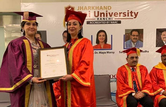 جامعة هندية تمنح رئيسة المجلس القومي للمرأة دكتوراه فخرية - 