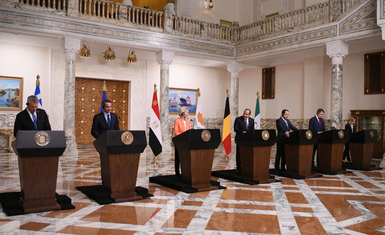 الرئيس السيسي يعقد مؤتمرًا صحفيًا مشتركًا مع القادة الأوروبيين