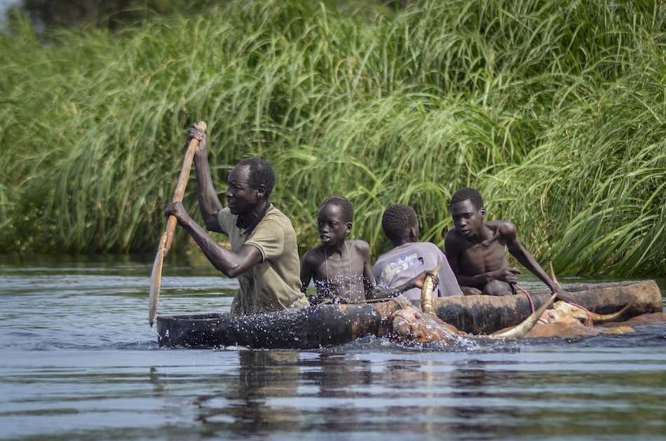 مياه الفيضانات تغمر ولاية جونقلي في جنوب السودان 