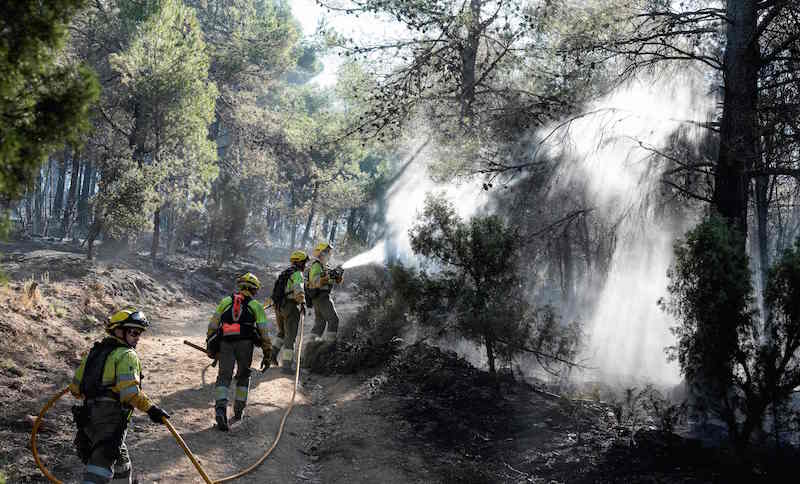 رجال الإطفاء ينجحون في إخماد حرائق الغابات في إسبانيا