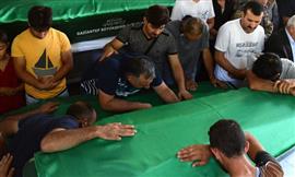 جنازة ضحايا حفل زفاف مدينة غازي عنتاب بتركيا