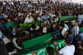 جنازة ضحايا حفل زفاف مدينة غازي عنتاب بتركيا