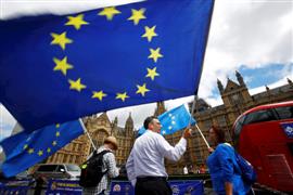 مظاهرات أمام البرلمان الإنجليزي لرفض خروج بريطانيا من الاتحاد الأوروبي