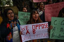 مظاهرة بالهند للاحتجاج على مشروع قانون تعديل المواطنة 