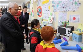 وزير التربية والتعليم والسفير الياباني يتفقدان المدرسة المصرية اليابانية بزهراء مدينة نصر