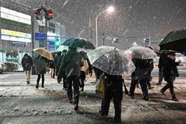 الثلوج تغطي مدينة كاناجاوا في اليابان
