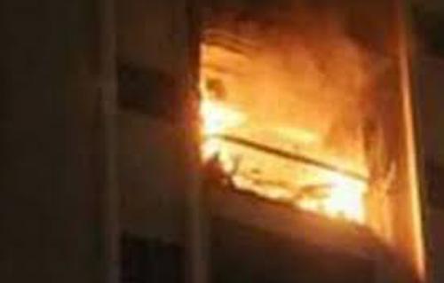 السيطرة على حريق داخل عقار بمدينة نصر| صور