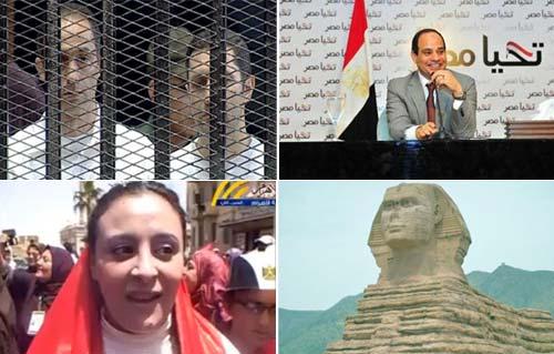 هدم أبو الهول رفض طلب علاء وجمال مبارك قاضي رابعة  مخالفات حملة السيسي بنشرة التاسعة