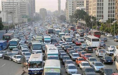 كثافات مرورية عالية بطرق رئيسية  بالقاهرة والجيزة 