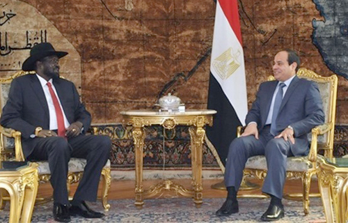الرئيس السيسي يؤكد لسلفاكير دعم مصر لإحلال السلام فى جنوب السودان