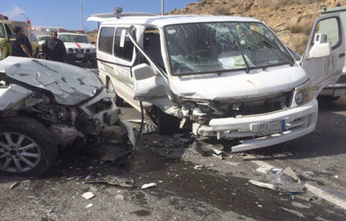 مصرع وإصابة  أشخاص في حادث تصادم بالسويس الصحراوي 