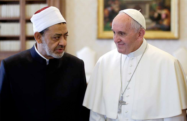 برعاية الإمام الأكبر ومشاركة بابا الفاتيكان انطلاق مؤتمر الأزهر العالمي للسلام