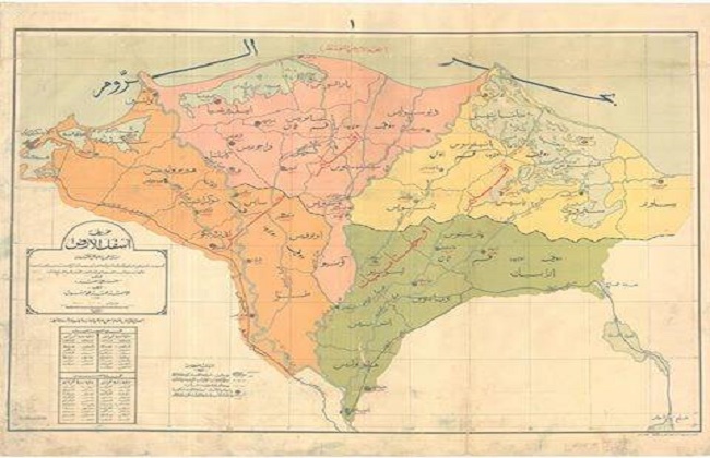 خريطة قديمة تؤكد وصول النيل إلى سيناء والدلتا كان لها  أفرع