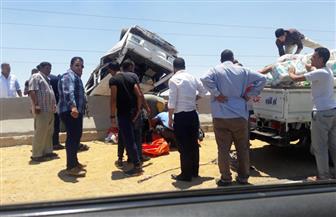   مصرع-شخص-وإصابة--آخرين-في-حادثي-تصادم-وانقلاب--سيارات-بطريق-السويس--القاهرة-|-صور