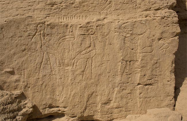 الآثار اكتشاف نقوش صخرية تمثل أوائل أشكال الكتابة في مصر القديمة بالأقصر