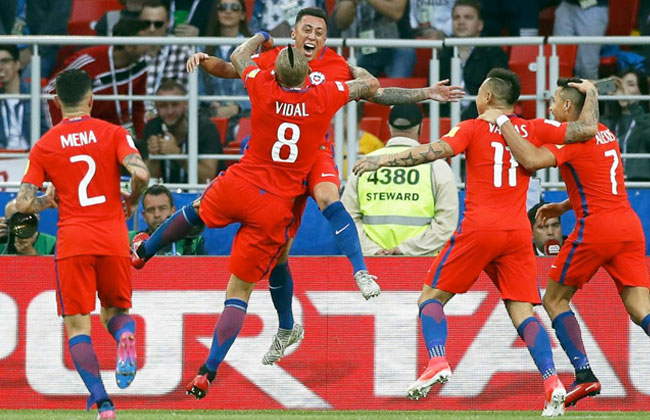 تشيلي في نهائي كأس القارات بعد فوزها على البرتغال 