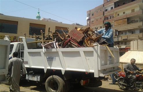 تنفيذ  إزالة إدارية وتحرير  محضرا مخالفا ببني مزار فى المنيا