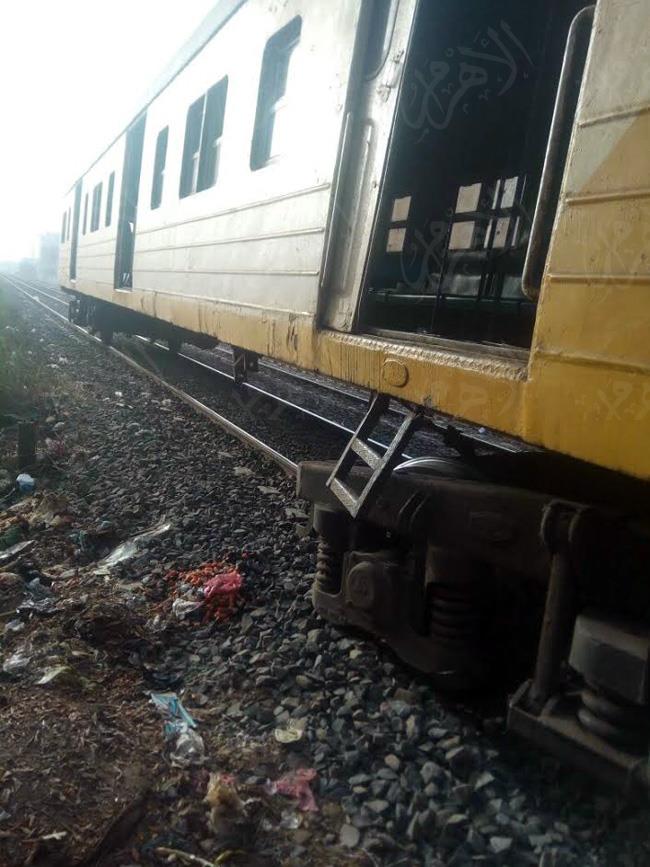سقوط عجلة البوجى من قطار (المنصورة / القاهرة )