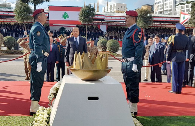  	لبنان يحتفل بذكرى الاستقلال الـ 75 