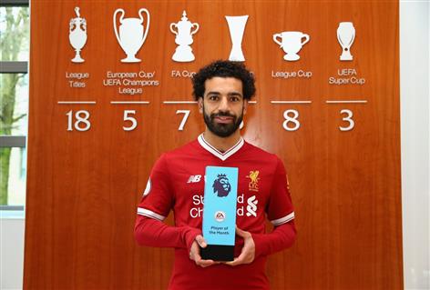 محمد صلاح يفوز بجائزة لاعب الشهر للبريميرليج  ويصبح أول لاعب فى التاريخ يحقق هذا الرقم