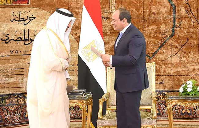الرئيس السيسى خلال استقباله رئيس مجلس الوزراء الكويتي