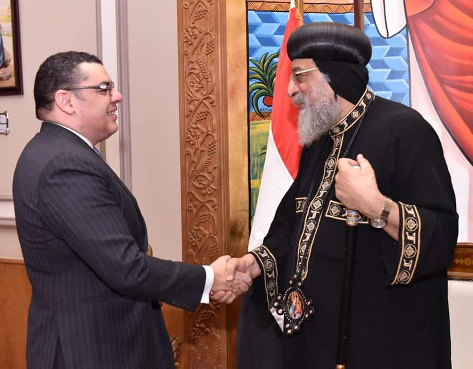 البابا تواضروس يلتقي سفير مصر بلبنان