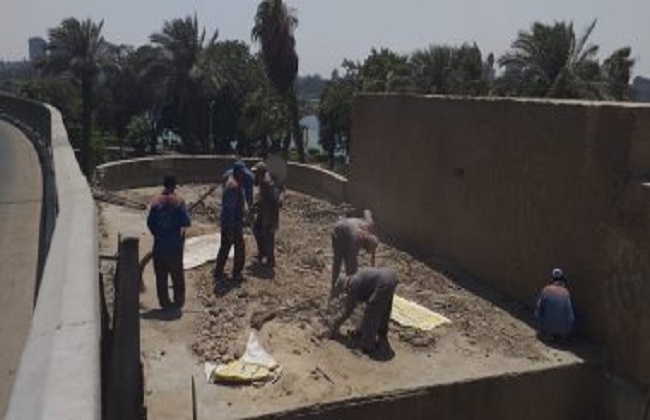 إنشاء سور ضمن أعمال تطوير خط سير نقل المومياوات الملكية لمتحف الحضارات بمصر القديمة