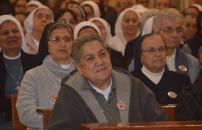 وزيرة الهجرة خلال الاحتفال بالمئوية الثامنة لوجود الرهبان الفرنسيسكان بمصر