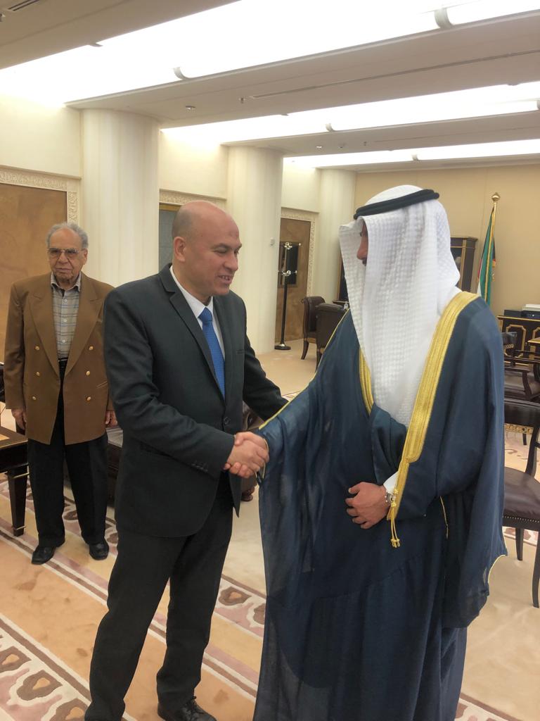 محمد إبراهيم الدسوقي خلال لقائه مع رئيس مجلس الأمة الكويتى