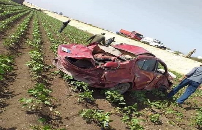 مصرع طبيبة إثر انقلاب سيارتها بطريق المحلة  كفر الشيخ | صور