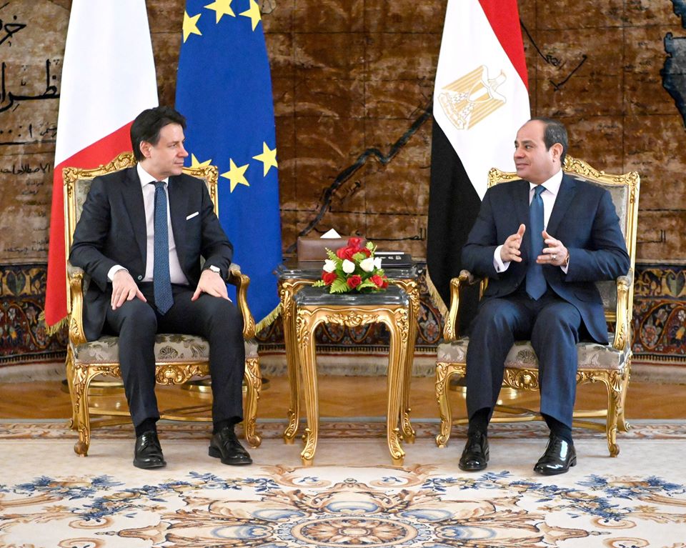 الرئيس السيسي وكونتي يتفقان على تكثيف الجهود المشتركة لدعم مساعي التسوية السياسية في ليبيا