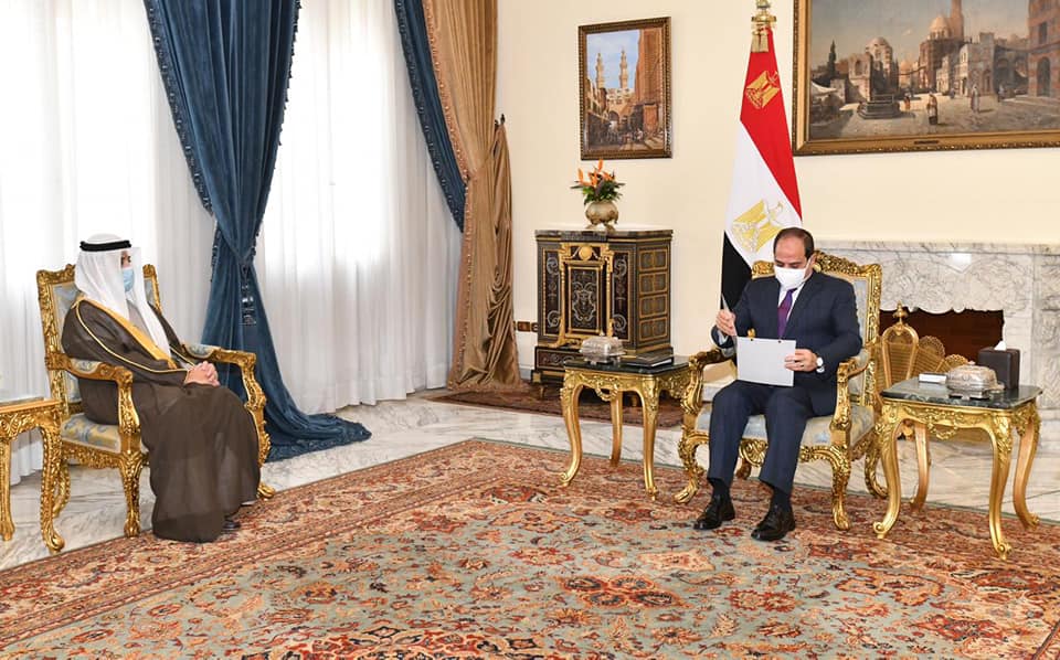 وزير الخارجية الكويتى مع الرئيس السيسى