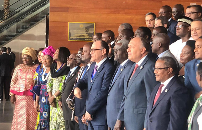  وزير الخارجية خلال اجتماعات المجلس التنفيذي للاتحاد الإفريقي بأديس أبابا  