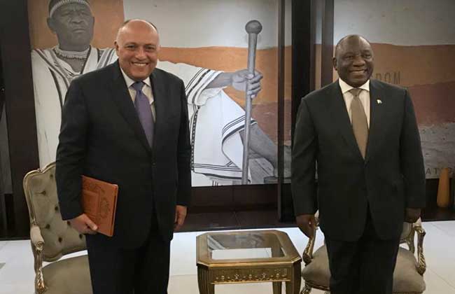 في ثاني محطة بجولته الإفريقية وزير الخارجية يلتقي برئيس جنوب إفريقيا