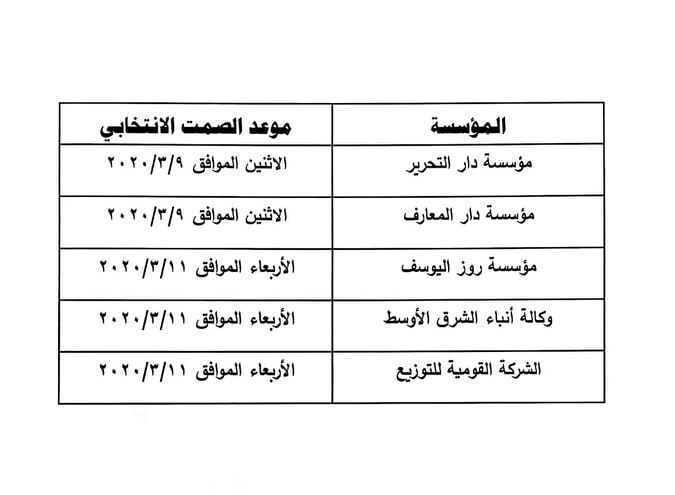 مواعيد الصمت الانتخابى