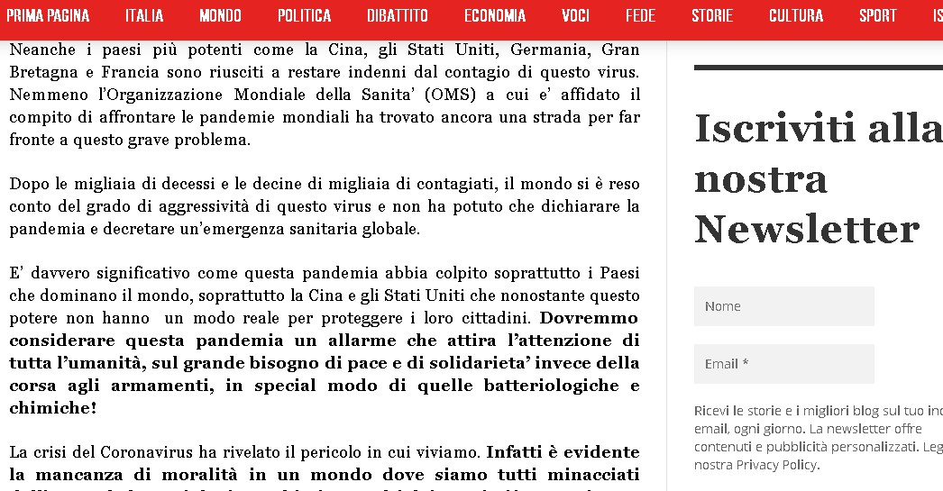 اشادة الصحف الإيطالية بدراسة قاضى مصرى عن تشريعات الصحة الوقائية فى مواجهة كورونا 
