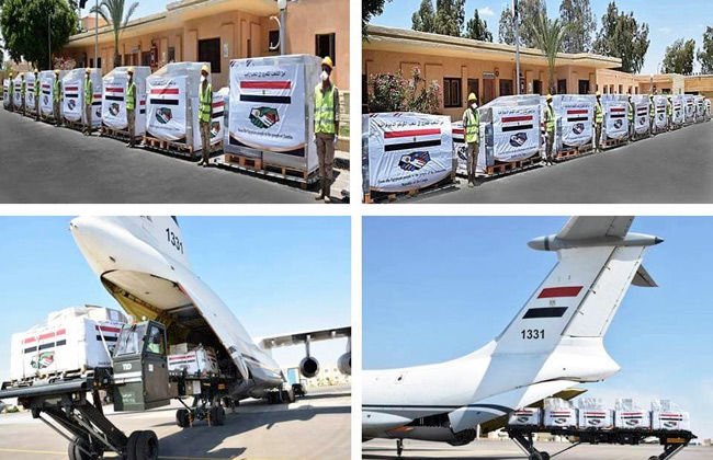 وصول طائرة المساعدات الطبية المقدمة من مصر للكونغو الديمقراطية وزامبيا
