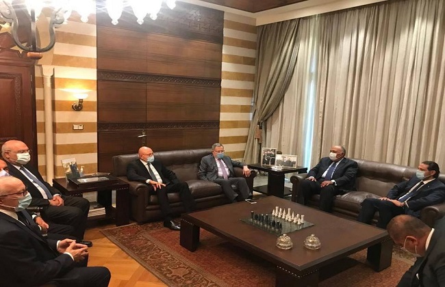 ‏سامح شكرى يلتقى برؤساء الوزراء اللبنانيين السابقين الحريرى والسنيورة وسلام فى بيروت | صور