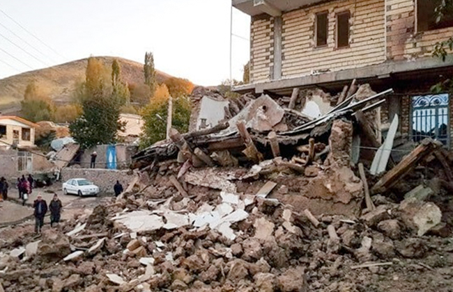 زلزال شدته  درجة يضرب غرب إيران