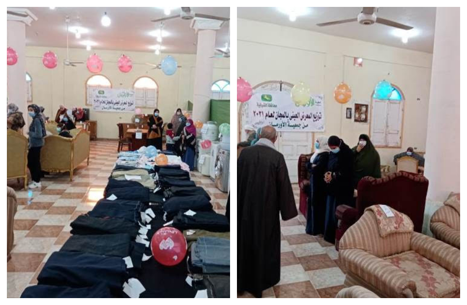 تنظيم معرض للأثاث المنزلي بالمجان وتوزيع ملابس على الأسر الأولى بالرعاية بـ قرى بالشرقية | صور