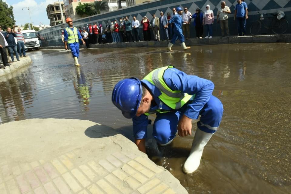 محاكاة مياه الأمطار بالشوارع والميادين في المنصورة وطلخا