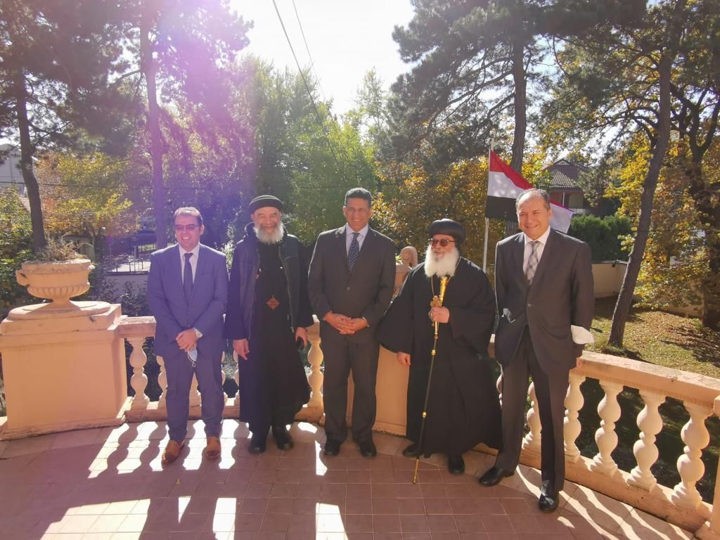 سفارة مصر في بلجراد تستقبل أسقف وسط أوروبا فى زيارته الأولى لصربيا  |صور