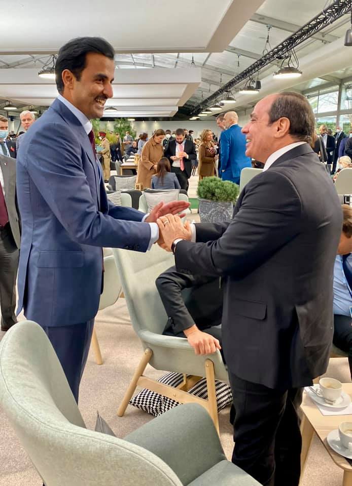 الرئيس السيسي والأمير تميم بن حمد آل ثان أمير قطر