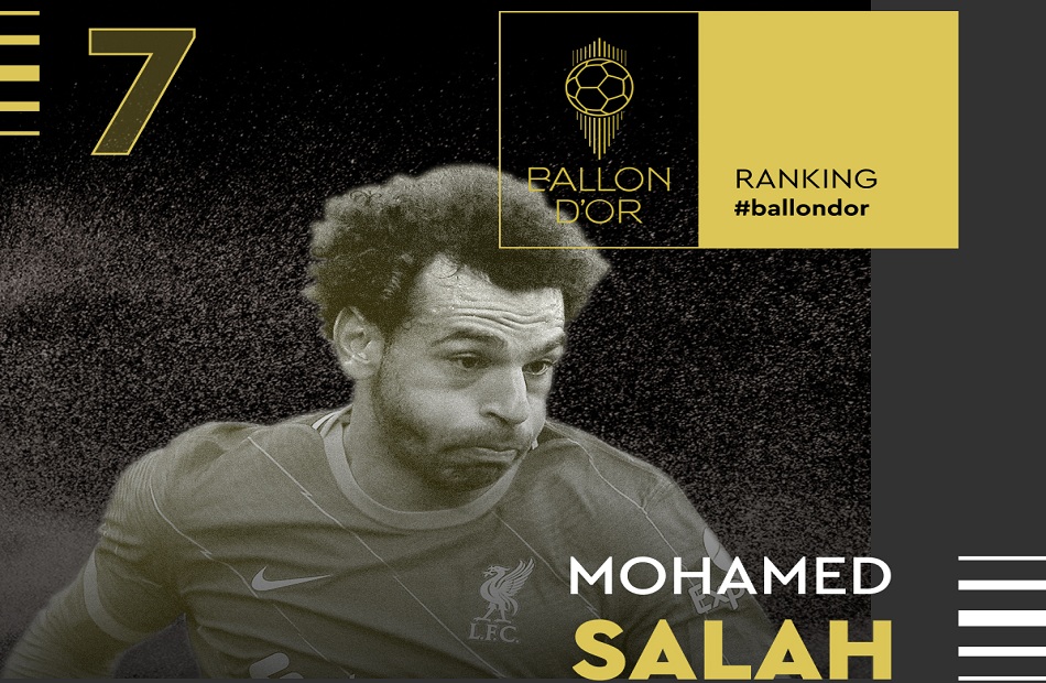 محمد صلاح في المركز السابع ورونالدو سادسًا في ترتيب الكرة الذهبية