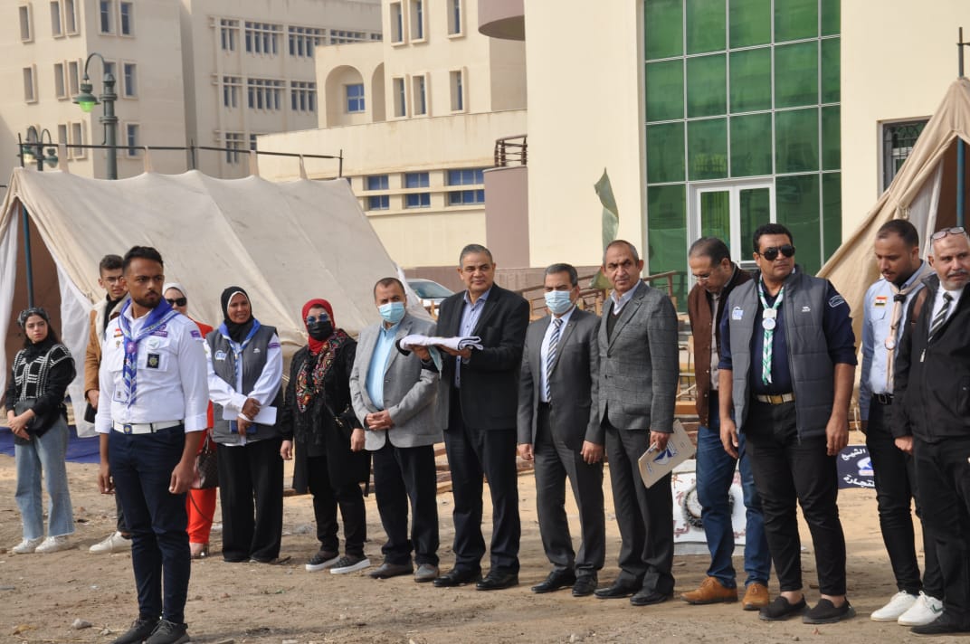 افتتاح المخيم التدريبي الكشفي والإرشادي لعشائر جوالة جامعة كفرالشيخ | صور  