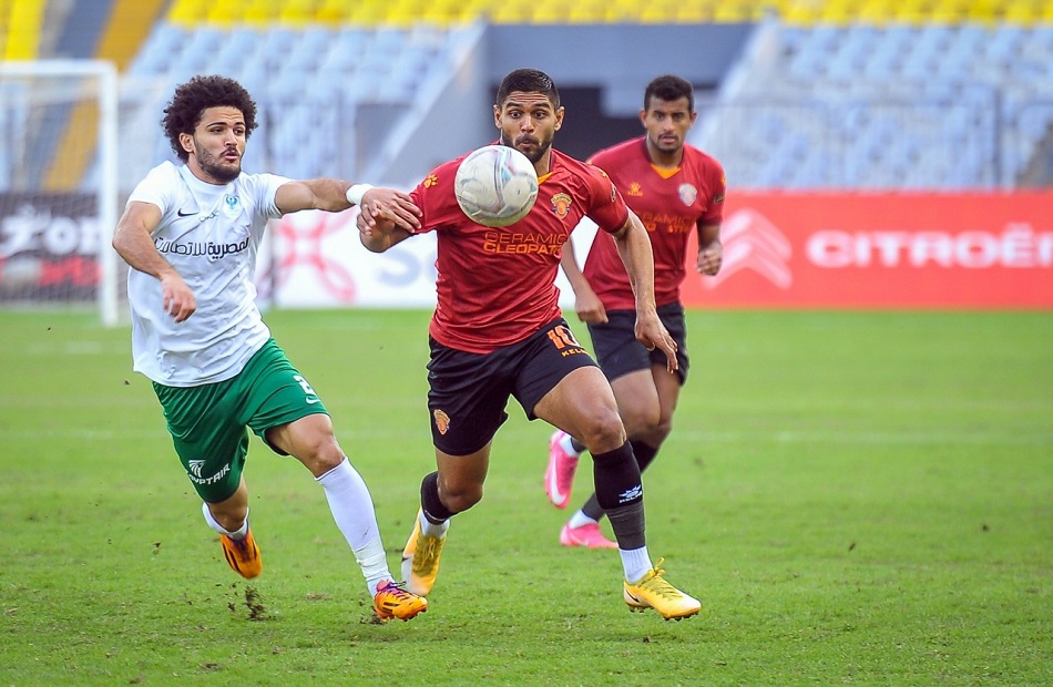 تعادل إيجابي بهدفين في الشوط الأول بين المصري وسيراميكا في مباراة قوية وسريعة 
