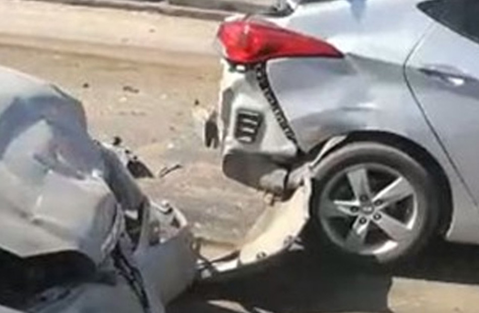 إصابة  أشخاص فى تصادم سيارة مع دراجة نارية بطنطا